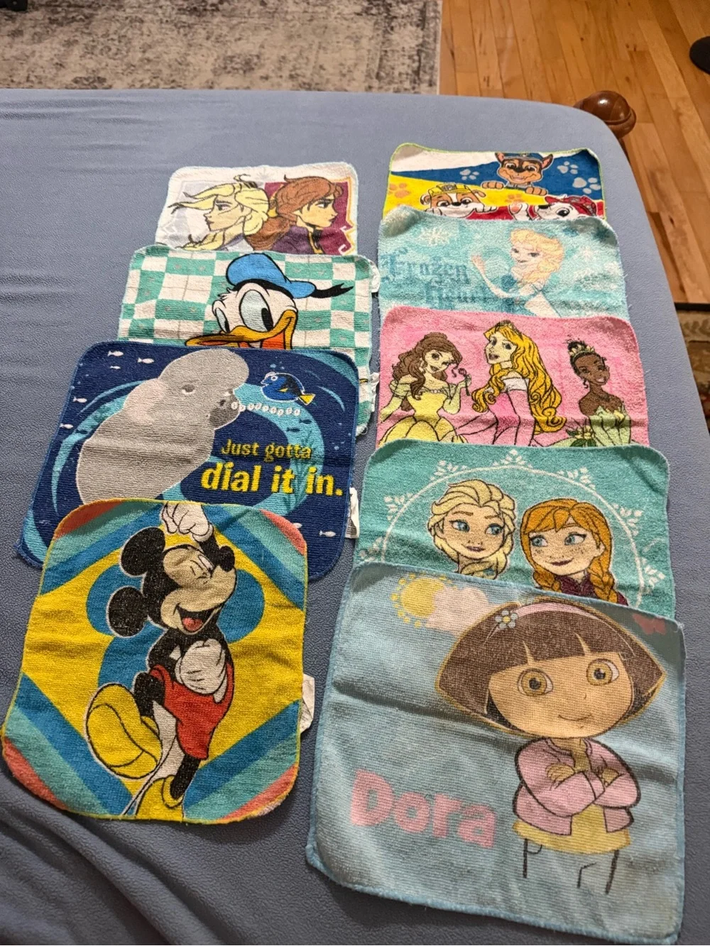 Disney Kids Character Washcloths - Blue, Pink, Yellow, Green